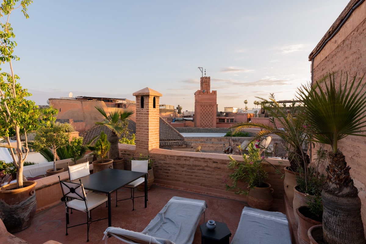 Terrasse d'un riad à Marrakech