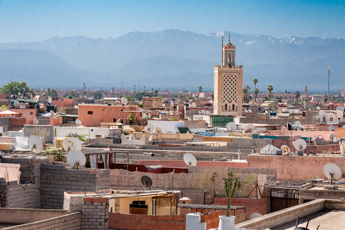 Vue depuis la terrasse de la maison de la photographie à Marrakech