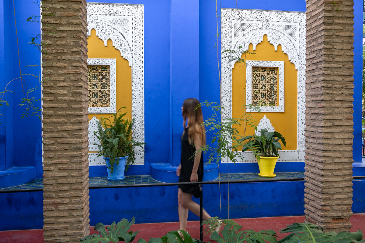 Décorations dans le jardin Majorelle de Marrakech
