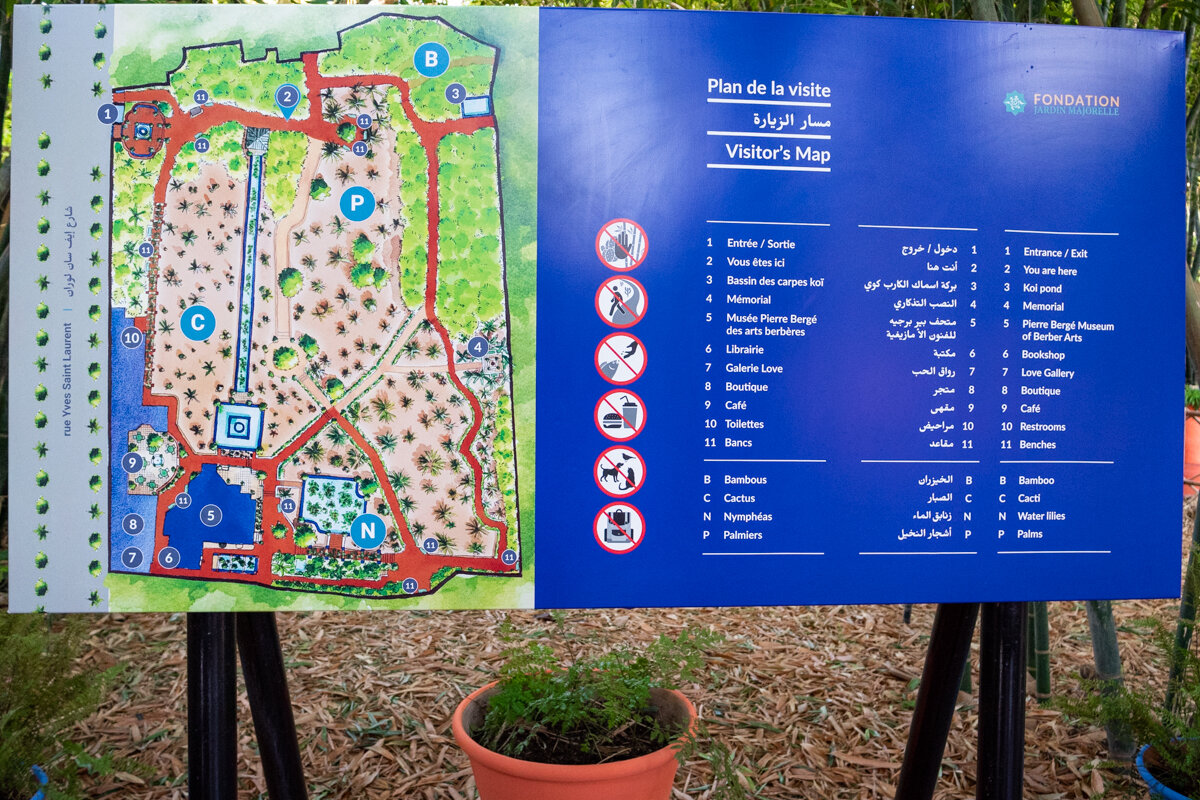 Plan de la visite du Jardin Majorelle de Marrakech