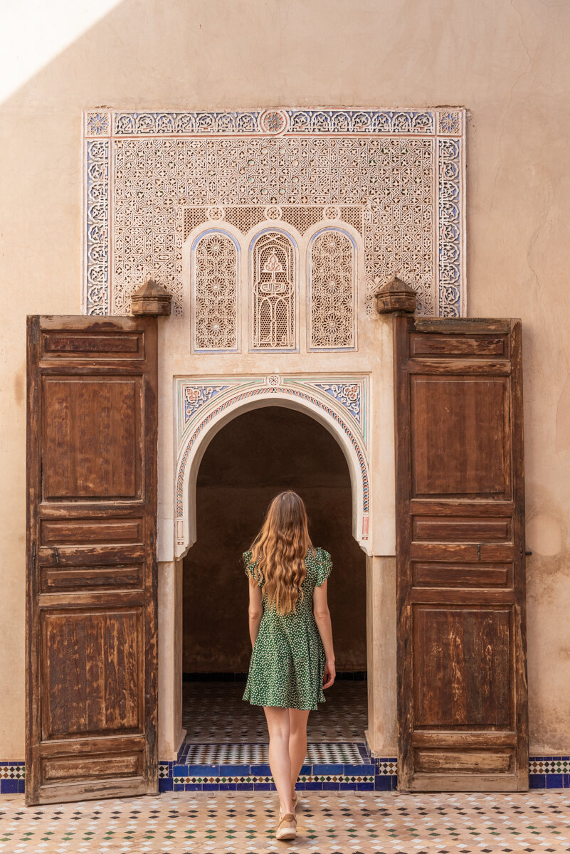 Une porte du palais El Badi à Marrakech