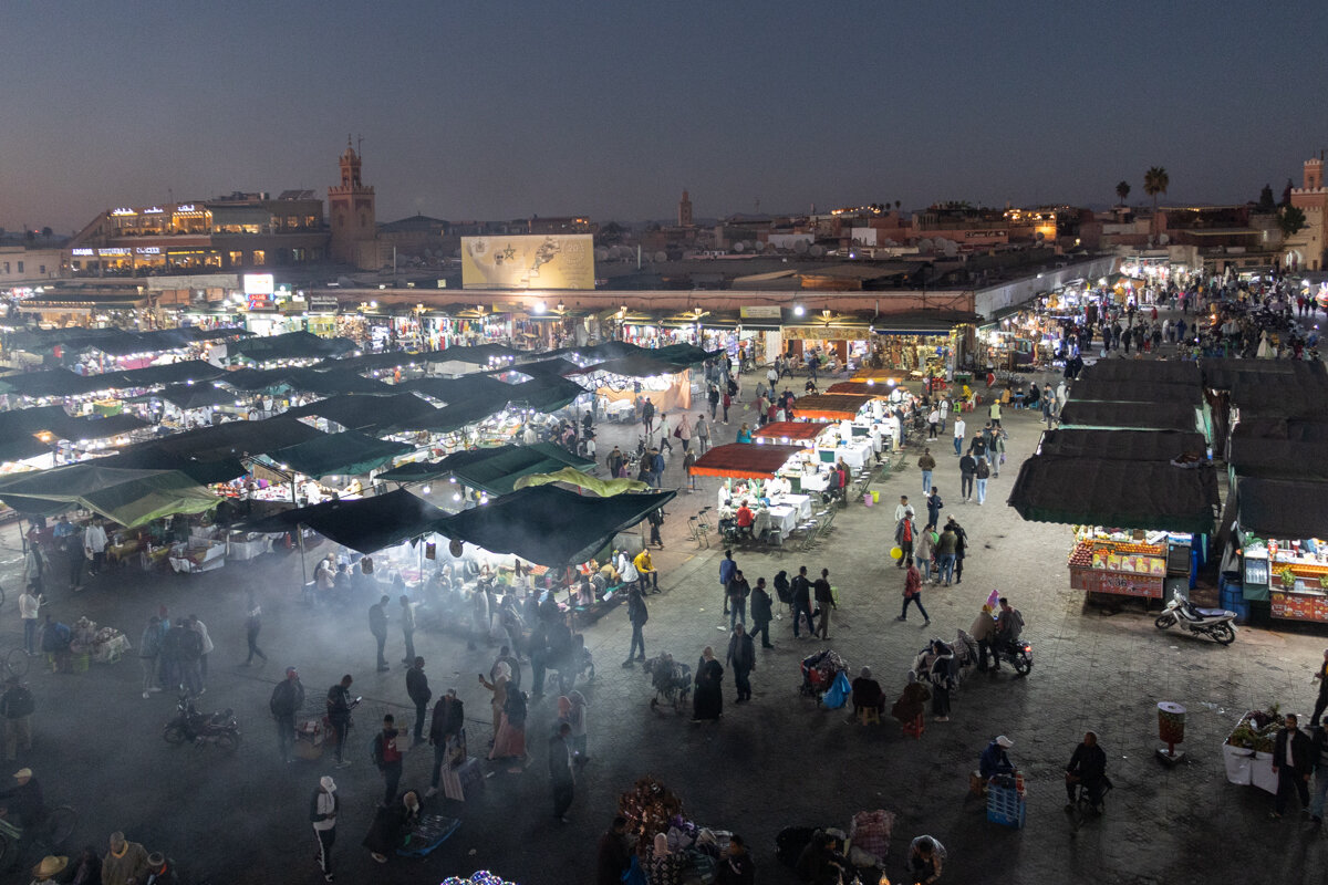Jemaa El Fna à Marrakech de nuit
